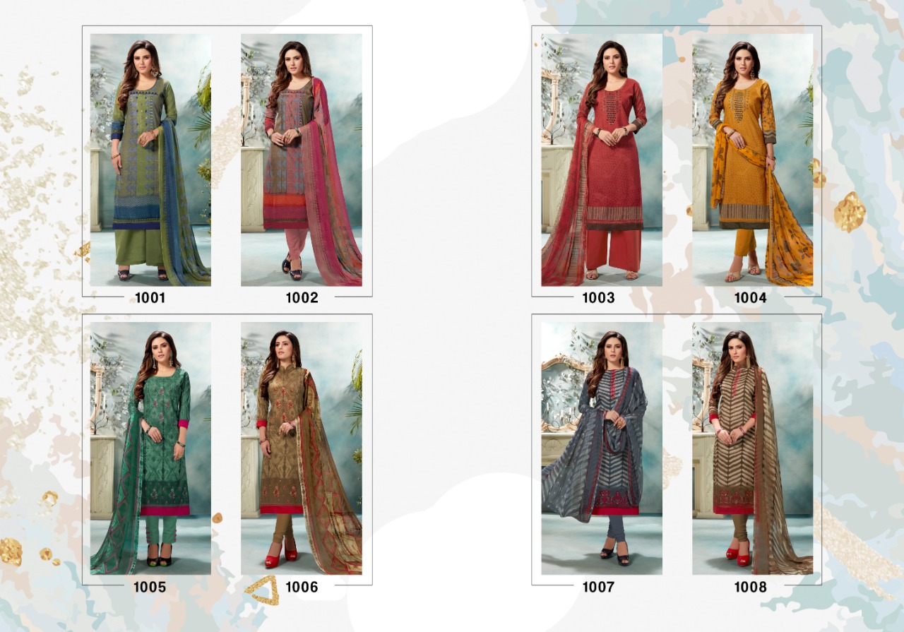Cottonova By Chandra Fashion 1001 To 1008 Series Designer Beautiful Stylish Fancy Colorful Casual Wear & Ethnic Wear & Ready To Wear Cambric Cotton Printed Dresses At Wholesale Price
