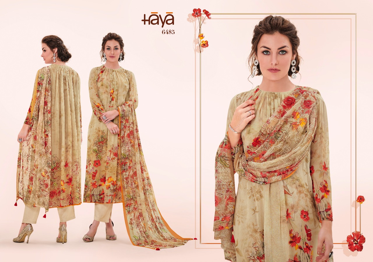 Crayon By Haya 6481 To 6491 Series Beautiful Suits Stylish Fancy Colorful Casual Wear & Ethnic Wear Pure Georgette Hand Work Dresses At Wholesale Price