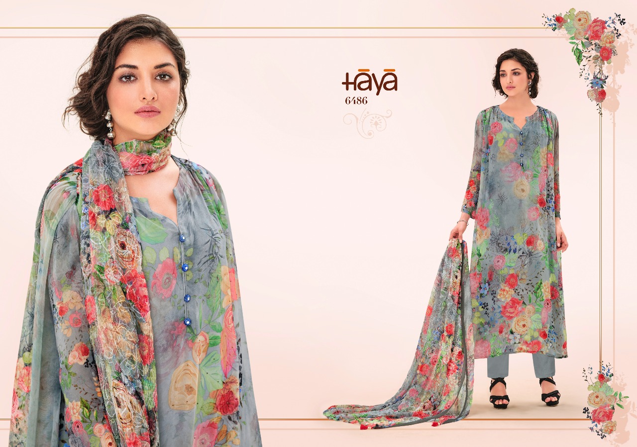 Crayon By Haya 6481 To 6491 Series Beautiful Suits Stylish Fancy Colorful Casual Wear & Ethnic Wear Pure Georgette Hand Work Dresses At Wholesale Price