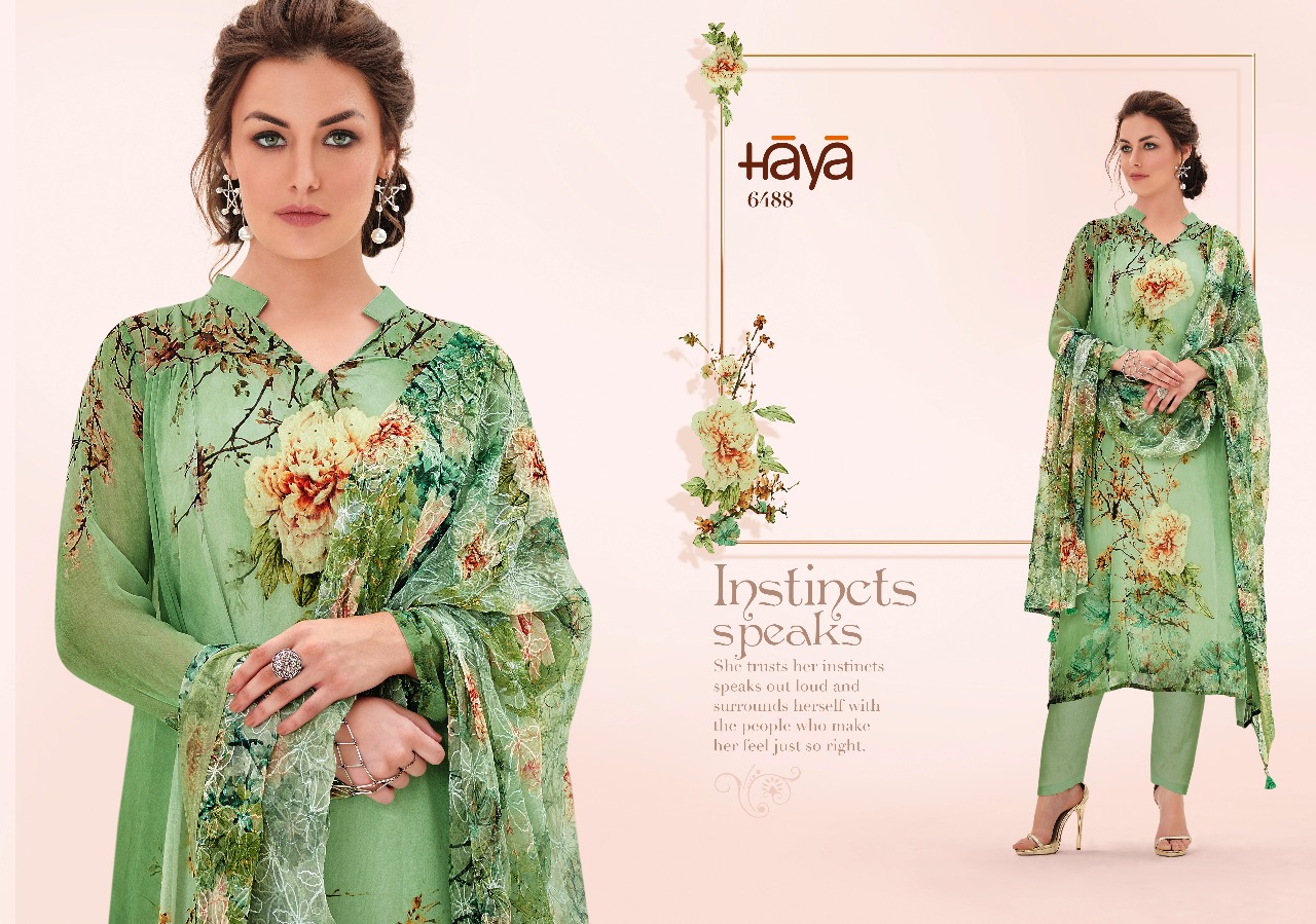 Crayon By Haya 6481 To 6491 Series Beautiful Suits Stylish Fancy Colorful Casual Wear & Ethnic Wear Pure Georgette Hand Work Dresses At Wholesale Price