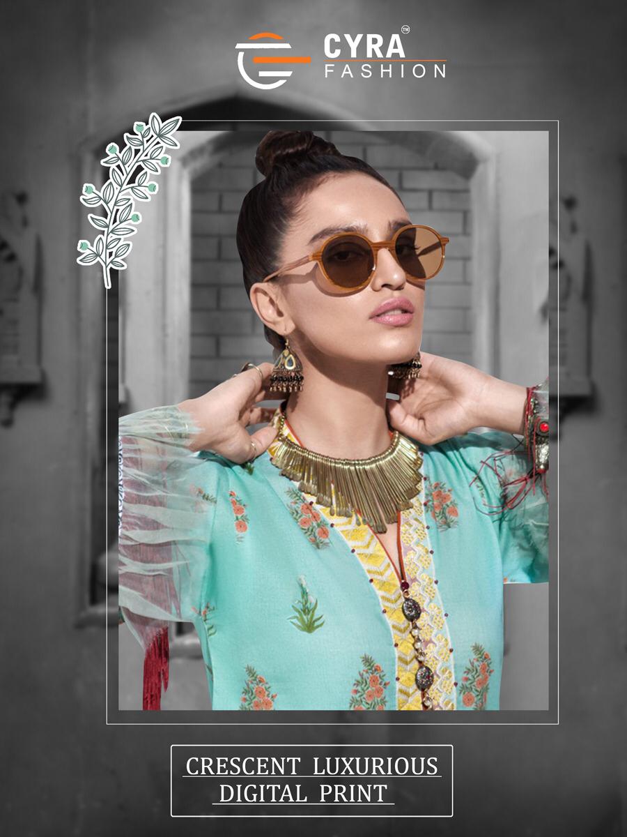 Crescent Luxurious By Cyra Fashion 14001 To 14004 By Designer Pakistani Suits Collection Beautiful Stylish Fancy Colorful Party Wear & Occasional Wear Muslin Silk Cotton Embroidered Dresses At Wholesale Price