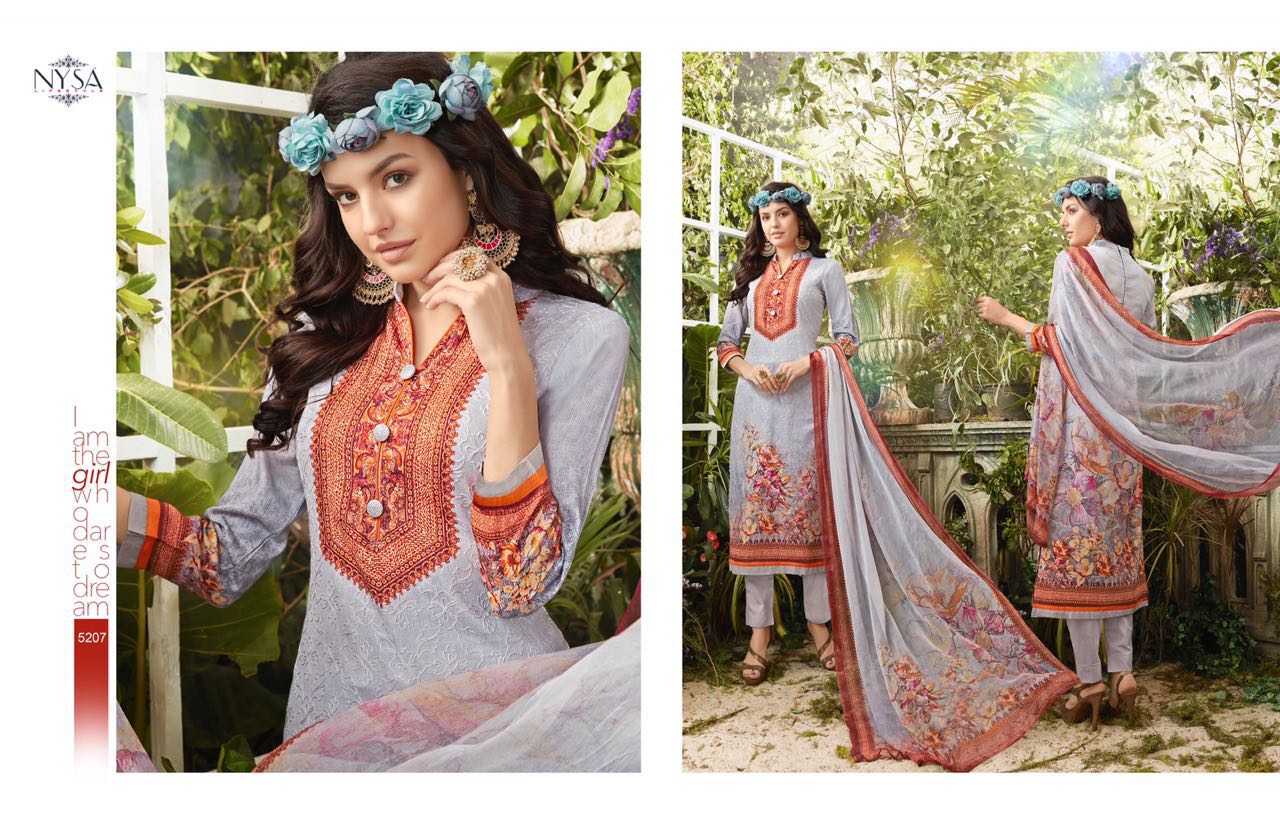 Culture Vol-3 By Nysa Lifestyle 5201 To 5207 Series Designer Colorful Beautiful Fancy Colorful Party Wear & Ethnic Wear Heavy Glace Cotton Embroidered Dresses At Wholesale Price