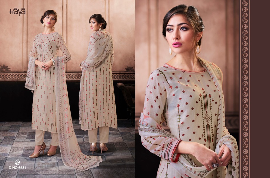 Cultural Ethnic By Haya 6581 To 6591 Series Designer Pakistani Suits Beautiful Stylish Fancy Colorful Festive Collection Party Wear & Occasional Wear Pure Cotton Silk Embroidered Dresses At Wholesale Price