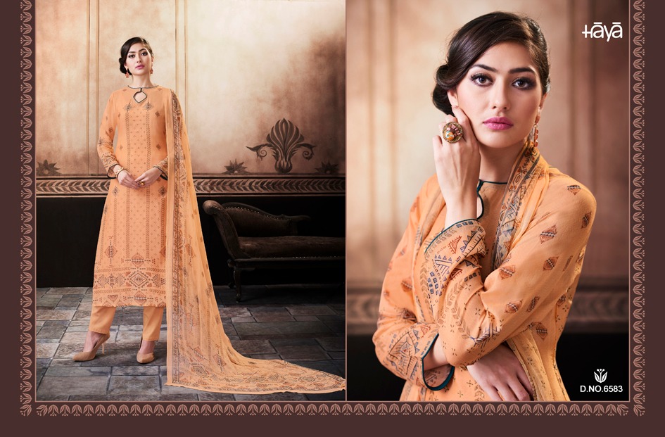 Cultural Ethnic By Haya 6581 To 6591 Series Designer Pakistani Suits Beautiful Stylish Fancy Colorful Festive Collection Party Wear & Occasional Wear Pure Cotton Silk Embroidered Dresses At Wholesale Price