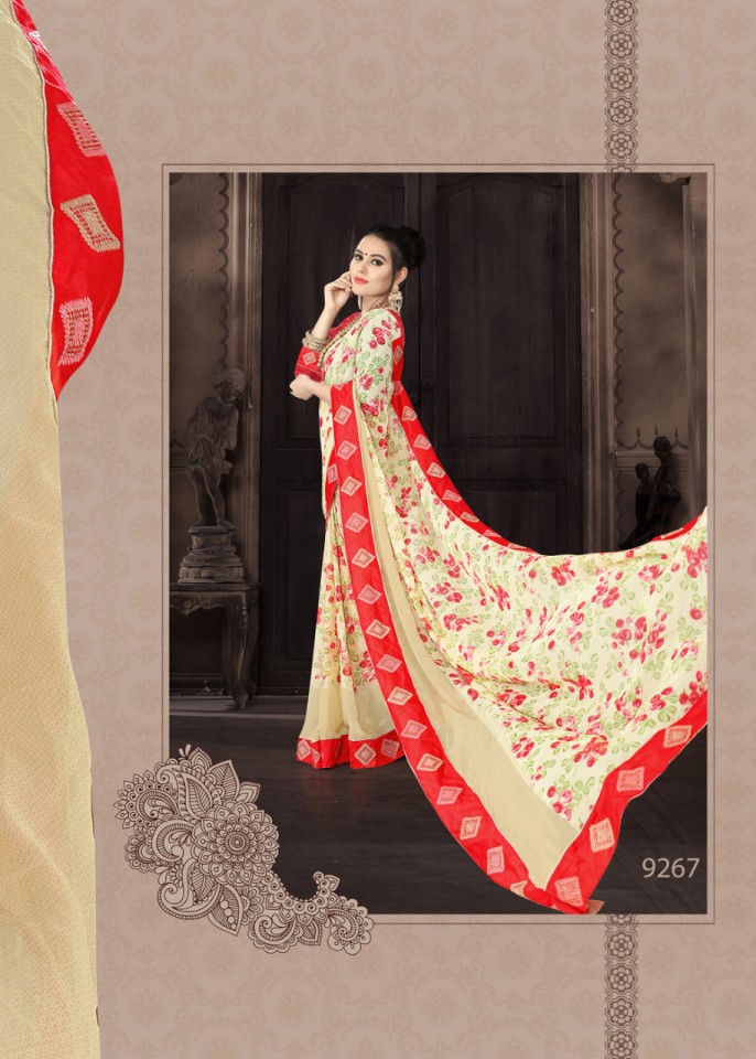 Custard Apple By Kodas 9264 To 9271 Series Indian Traditional Wear Collection Beautiful Stylish Fancy Colorful Party Wear & Occasional Wear Georgette Printed Sarees At Wholesale Price