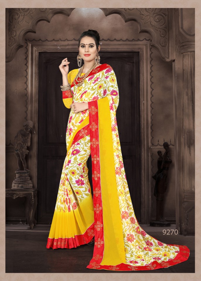 Custard Apple By Kodas 9264 To 9271 Series Indian Traditional Wear Collection Beautiful Stylish Fancy Colorful Party Wear & Occasional Wear Georgette Printed Sarees At Wholesale Price