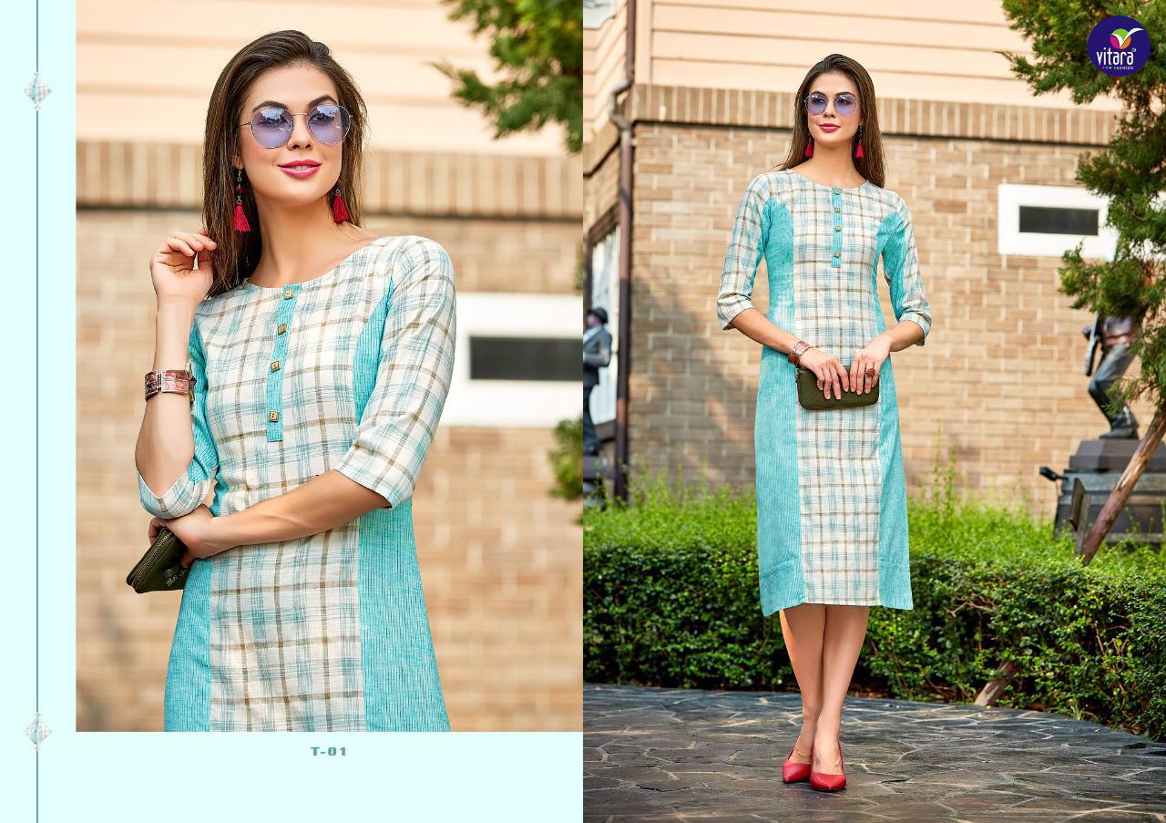 Danchi By Vitara Fashion 01 To 07 Series Stylish Fancy Beautiful Colorful Casual Wear & Ethnic Wear Line Cotton Printed Kurtis At Wholesale Price