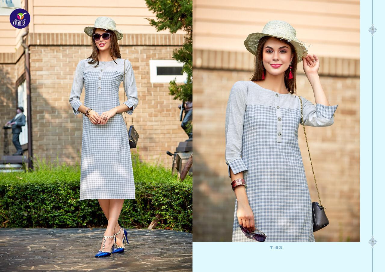 Danchi By Vitara Fashion 01 To 07 Series Stylish Fancy Beautiful Colorful Casual Wear & Ethnic Wear Line Cotton Printed Kurtis At Wholesale Price