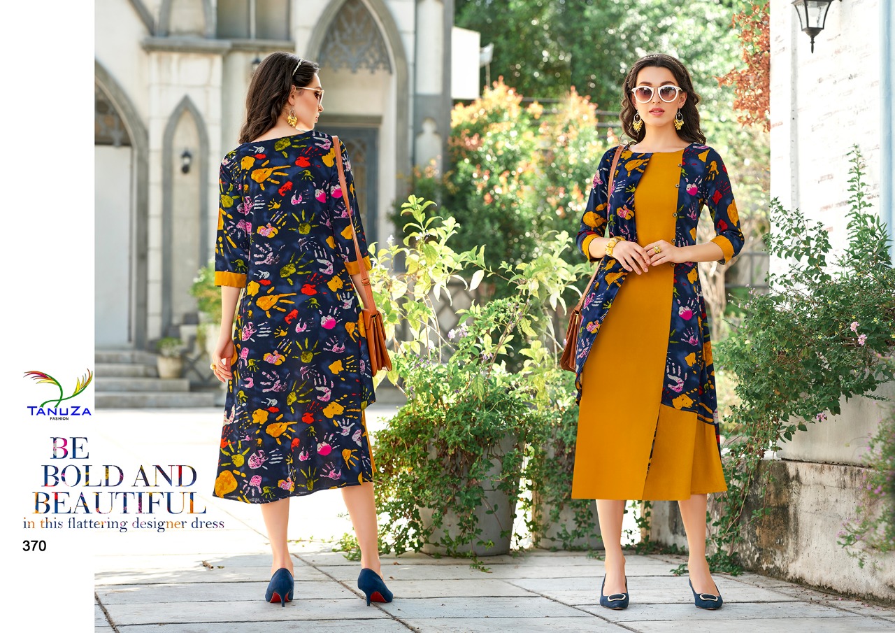 Darcy By Tanuza Fashion 366 To 376 Series Beautiful Colorful Stylish Fancy Casual Wear & Ethnic Wear & Ready To Wear Heavy Rayon Printed Kurtis At Wholesale Price