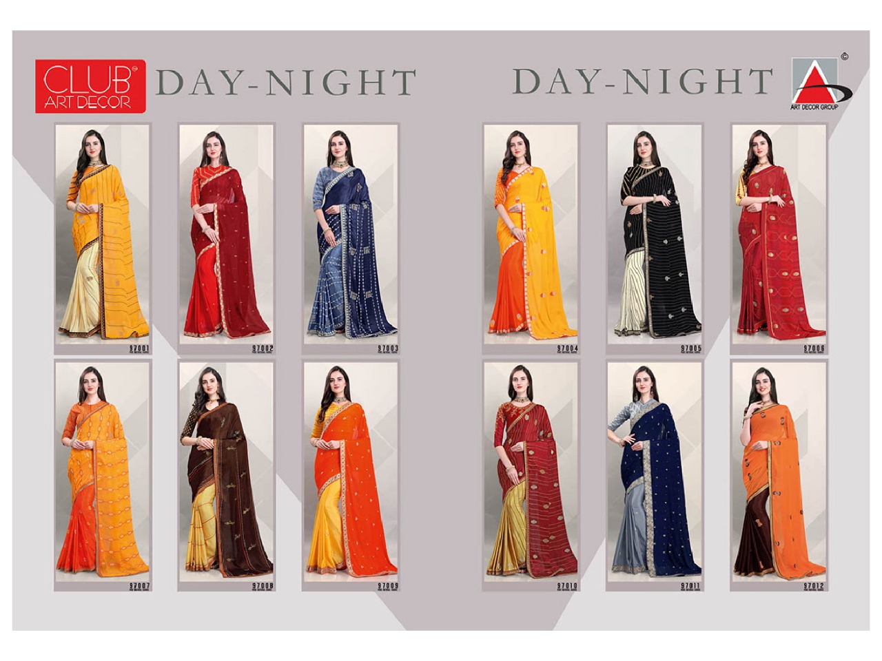 Day Night By Fashid Wholesale 97001 To 97012 Series Indian Traditional Wear Collection Beautiful Stylish Fancy Colorful Party Wear & Occasional Wear Pure Natural Fabric Sarees At Wholesale Price