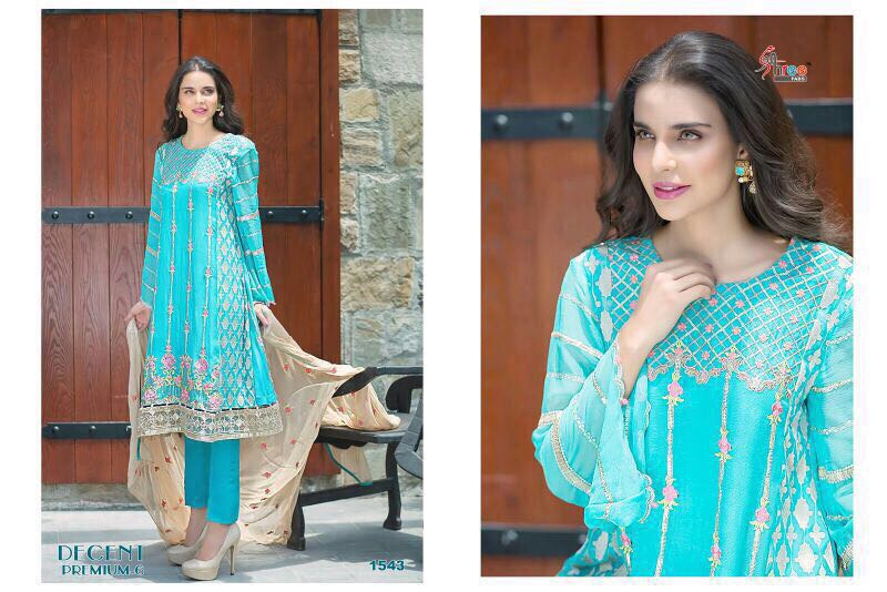 DECENT PREMIUM VOL 6 BY SHREE FABS 1541 TO 1546 SERIES PAKISTANI SUITS BEAUTIFUL STYLISH FANCY