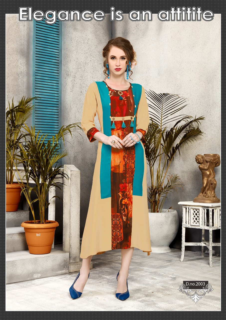 Deep Vol-2 By Lazo 2001 To 2008 Series Beautiful Colorful Stylish Fancy Casual Wear & Ethnic Wear & Ready To Wear Rayon Printed Kurtis At Wholesale Price