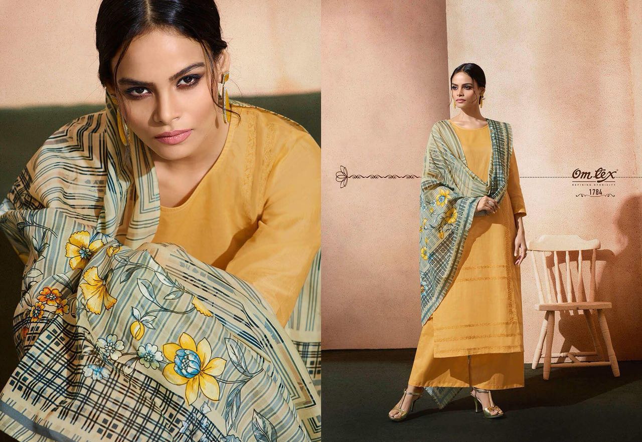 Delicia By Om Tex 1781 To 1786 Series Designer Pakistani Suits Beautiful Stylish Fancy Colorful Party Wear & Ethnic Wear Cotton Lawn Dresses At Wholesale Price