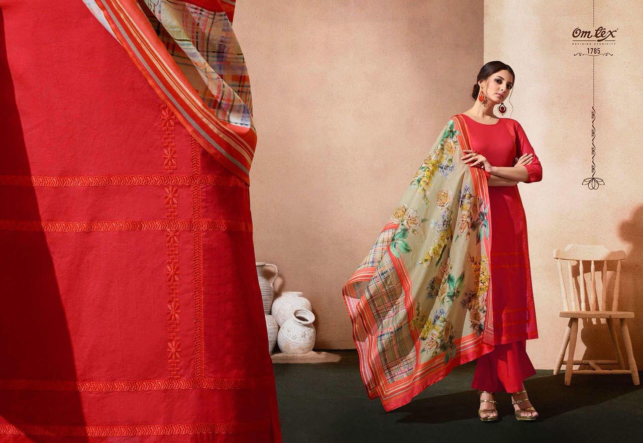 Delicia By Om Tex 1781 To 1786 Series Designer Pakistani Suits Beautiful Stylish Fancy Colorful Party Wear & Ethnic Wear Cotton Lawn Dresses At Wholesale Price