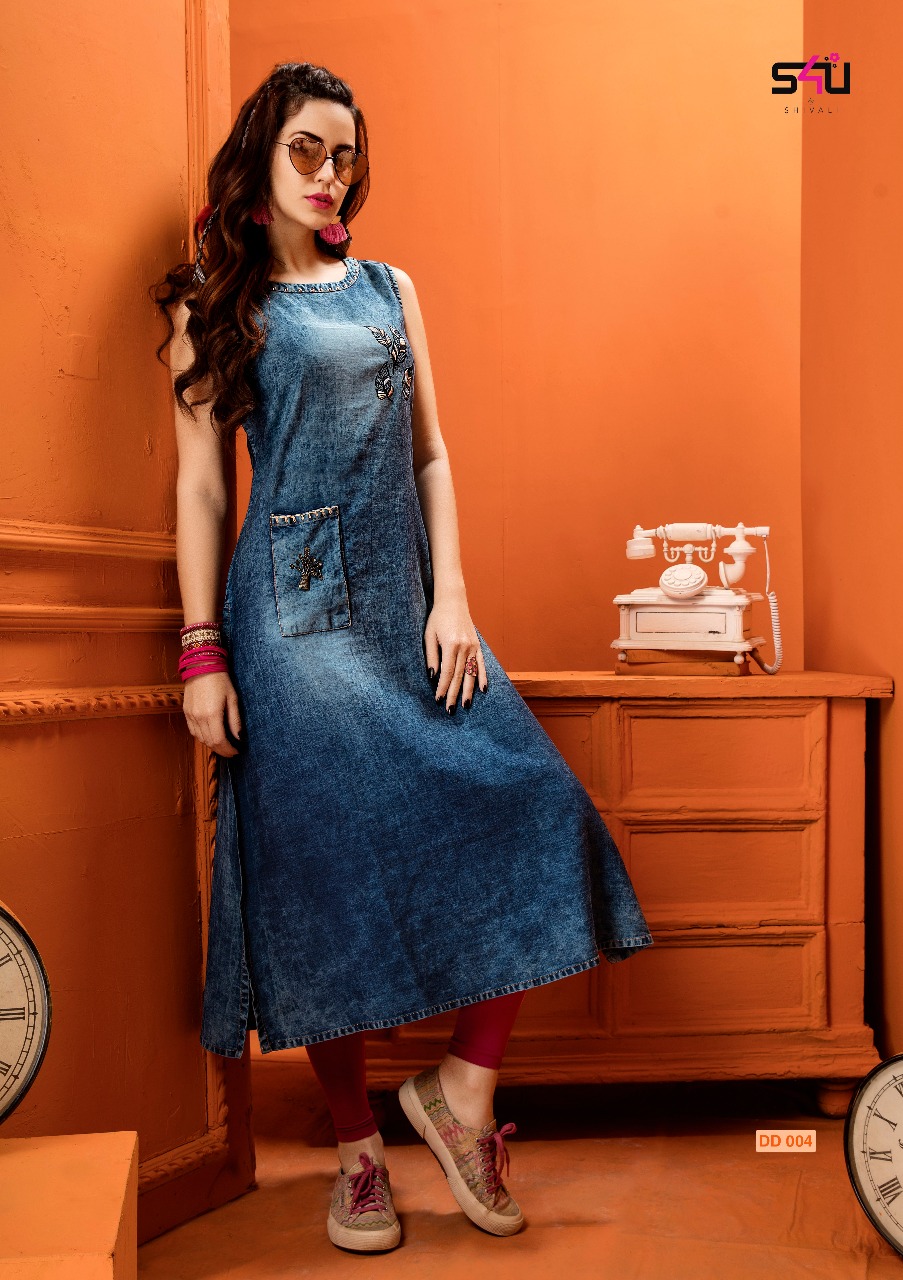 Denim Dairies Vol-2 By S4u Fashion 001 To 010 Series Designer Stylish Fancy Beautiful Colorful Casual Wear & Ethnic Wear Denim Printed & Embroidered Kurtis At Wholesale Price