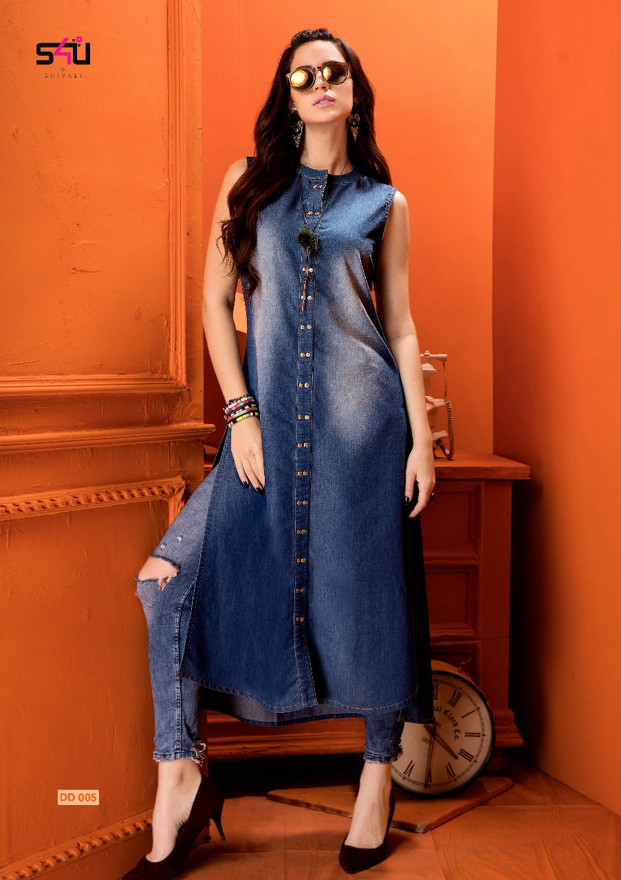 Denim Dairies Vol-2 By S4u Fashion 001 To 010 Series Designer Stylish Fancy Beautiful Colorful Casual Wear & Ethnic Wear Denim Printed & Embroidered Kurtis At Wholesale Price