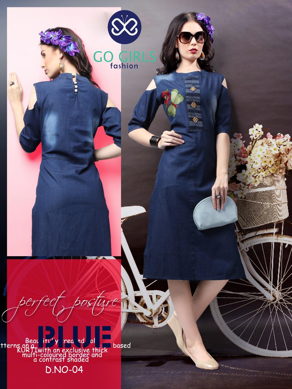 Denim Girl By Go Girls Fashion 01 To 06 Series Beautiful Colorful Stylish Fancy Casual Wear & Ethnic Wear & Ready To Wear Denim Kurtis At Wholesale Price