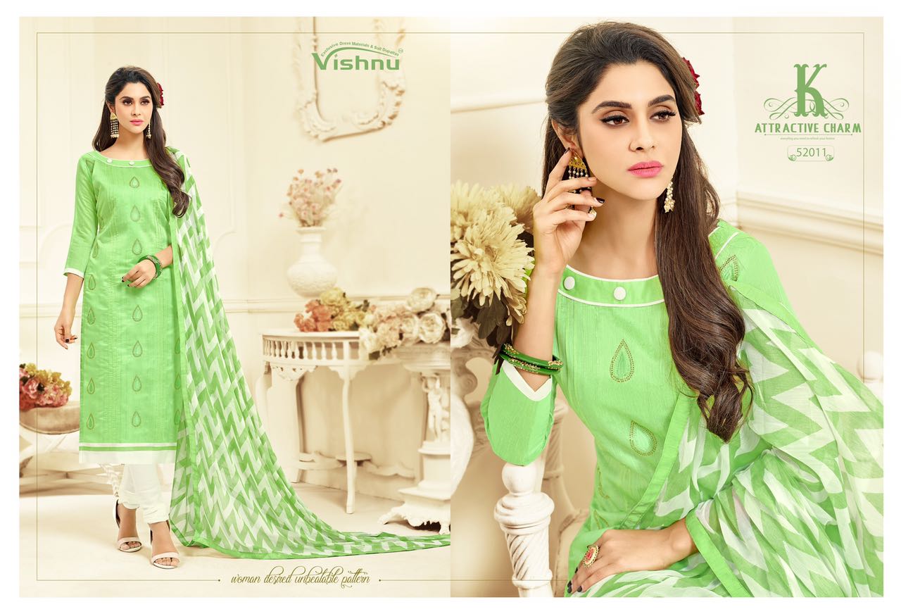 Dermy Cool Vol-11 By Vishnu 52001 To 52012 Series Suits Beautiful Stylish Fancy Colorful Party Wear & Ethnic Wear Chanderi & Cotton Dresses At Wholesale Price