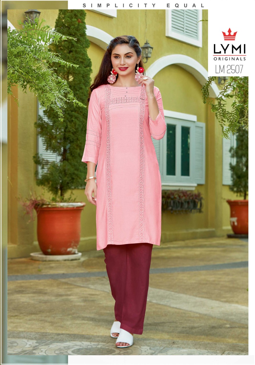 Desire By Lymi Original 2501 To 2508 Series Beautiful Stylish Fancy Colorful Casual Wear & Ethnic Wear & Ready To Wear Rayon Flex Kurtis At Wholesale Price