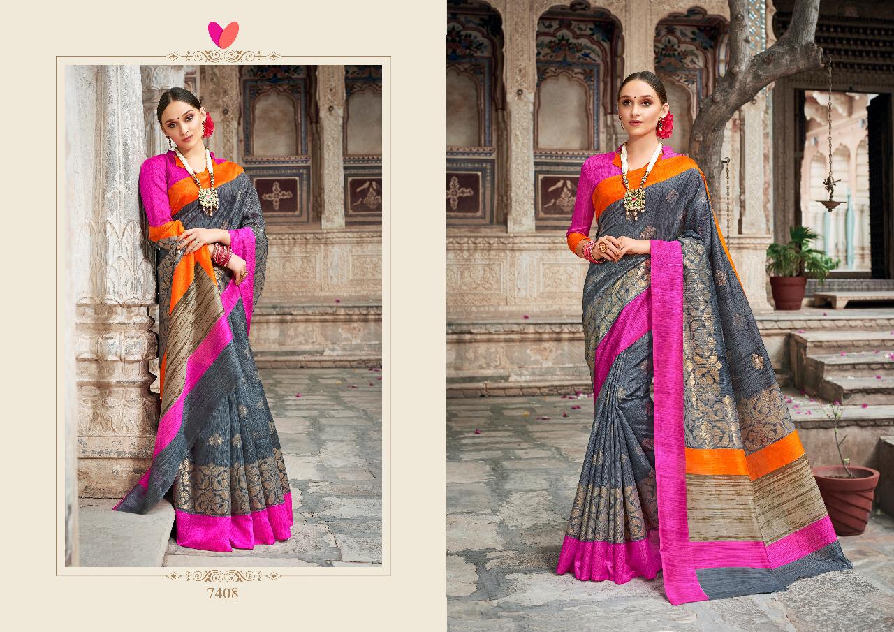 Devnaagri By Mintorasi 7401 To 7416 Series Indian Traditional Wear Collection Beautiful Stylish Fancy Colorful Party Wear & Occasional Wear Shine Silk Sarees At Wholesale Price