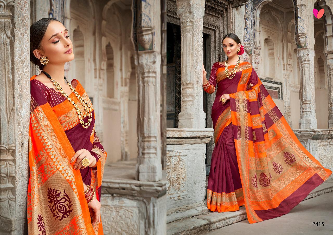 Devnaagri By Mintorasi 7401 To 7416 Series Indian Traditional Wear Collection Beautiful Stylish Fancy Colorful Party Wear & Occasional Wear Shine Silk Sarees At Wholesale Price