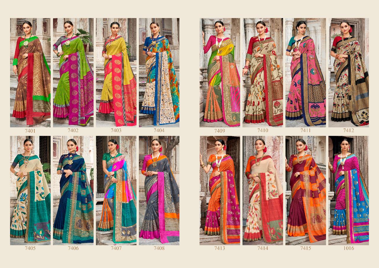 Devnaagri By Mintorasi 7401 To 7416 Series Indian Traditional Wear Collection Beautiful Stylish Fancy Colorful Party Wear & Occasional Wear Shine Silk Sarees At Wholesale Price