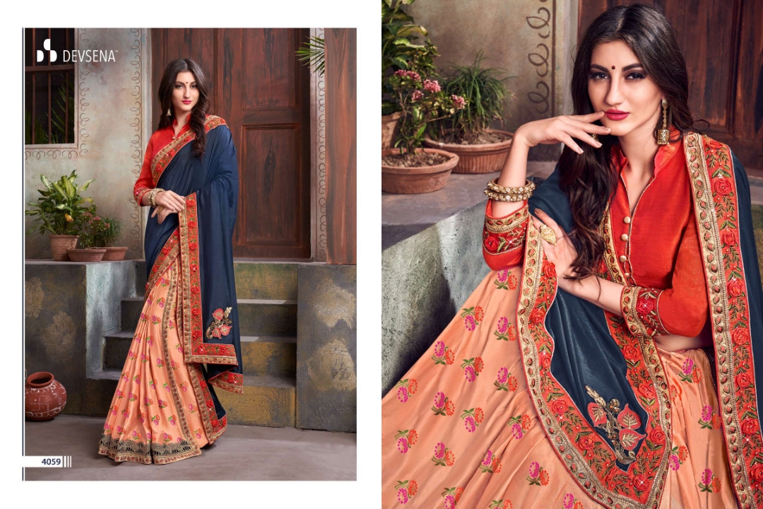 Devsena Vol-6 By Sanjana Designer 4059 To 4069 Series Indian Traditional Wear Collection Beautiful Stylish Fancy Colorful Party Wear & Occasional Wear Fancy Sarees At Wholesale Price