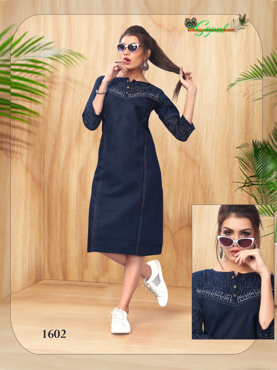 Dezzaire Vol-16 By Gopal 1601 To 1606 Series Indian Traditional Wear Collection Beautiful Stylish Fancy Colorful Party Wear & Occasional Wear Denim Kurtis At Wholesale Price