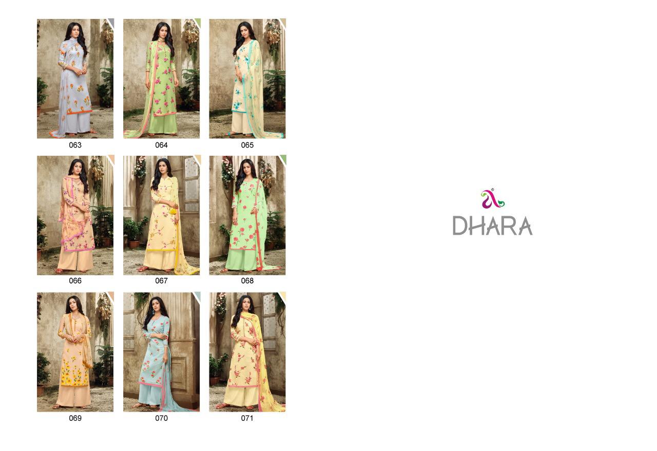 Dhara By Angroop Plus 063 To 071 Series Designer Suits Collection Beautiful Stylish Fancy Colorful Party Wear & Occasional Wear Pure Jam Silk Print Dresses At Wholesale Price