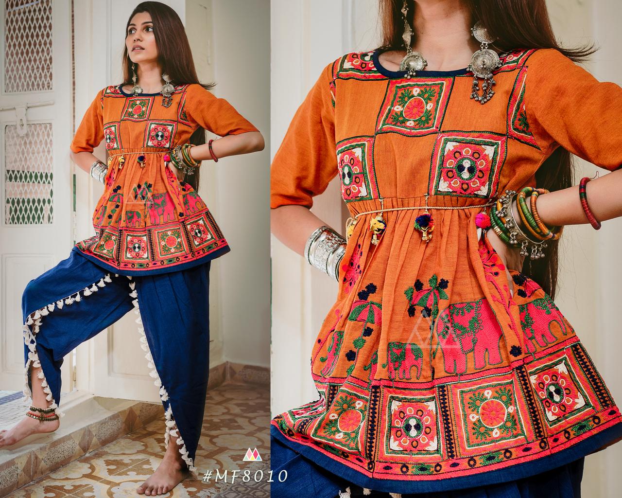 Dholida By Mesmora 8000 To 8010 Series Kedia Collection Beutifil Festive Collection Colorful Stylish Fancy Party Wear & Festive Wear Khadi With Work Pants/ Tops At Wholesale Price