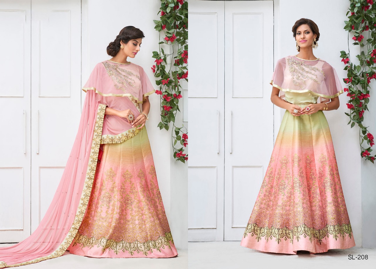 Digital Signature Collection Vol-2 By Aasvaa Sl-201 To Sl-212 Series Designer Beautiful Wedding Collection Occasional Wear & Party Wear Heritage Silk Lehengas At Wholesale Price