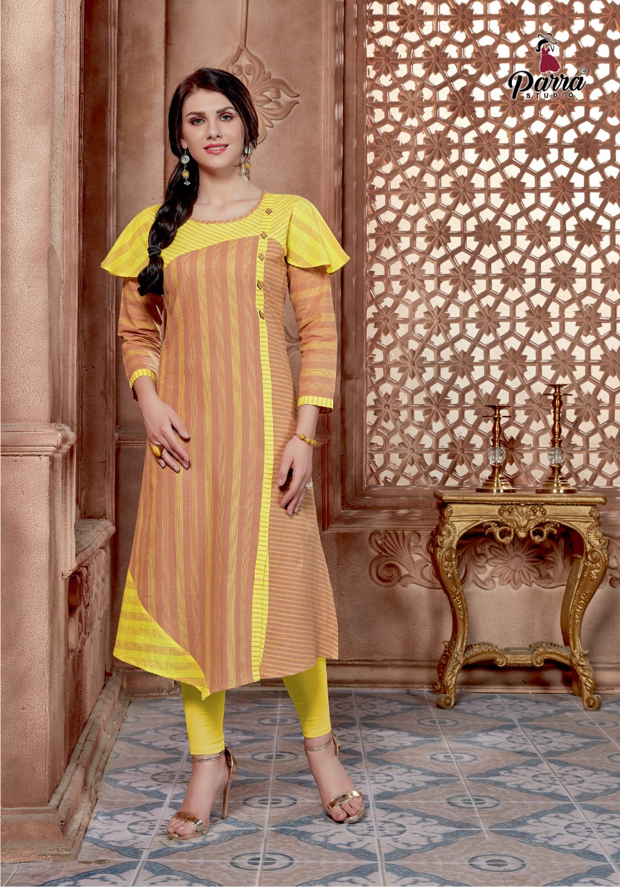 Dimple By Parra Studio 1001 To 1006 Series Beautiful Colorful Stylish Fancy Casual Wear & Ethnic Wear & Ready To Wear Linen Cotton & Cotton Linning Kurtis At Wholesale Price