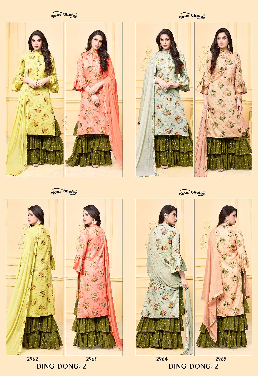 Ding Dong Vol-2 By Your Choice 2962 To 2965 Series Designer Beautiful Stylish Fancy Colorful Party Wear & Occasional Wear Jam Silk Cotton Printed Dresses At Wholesale Price