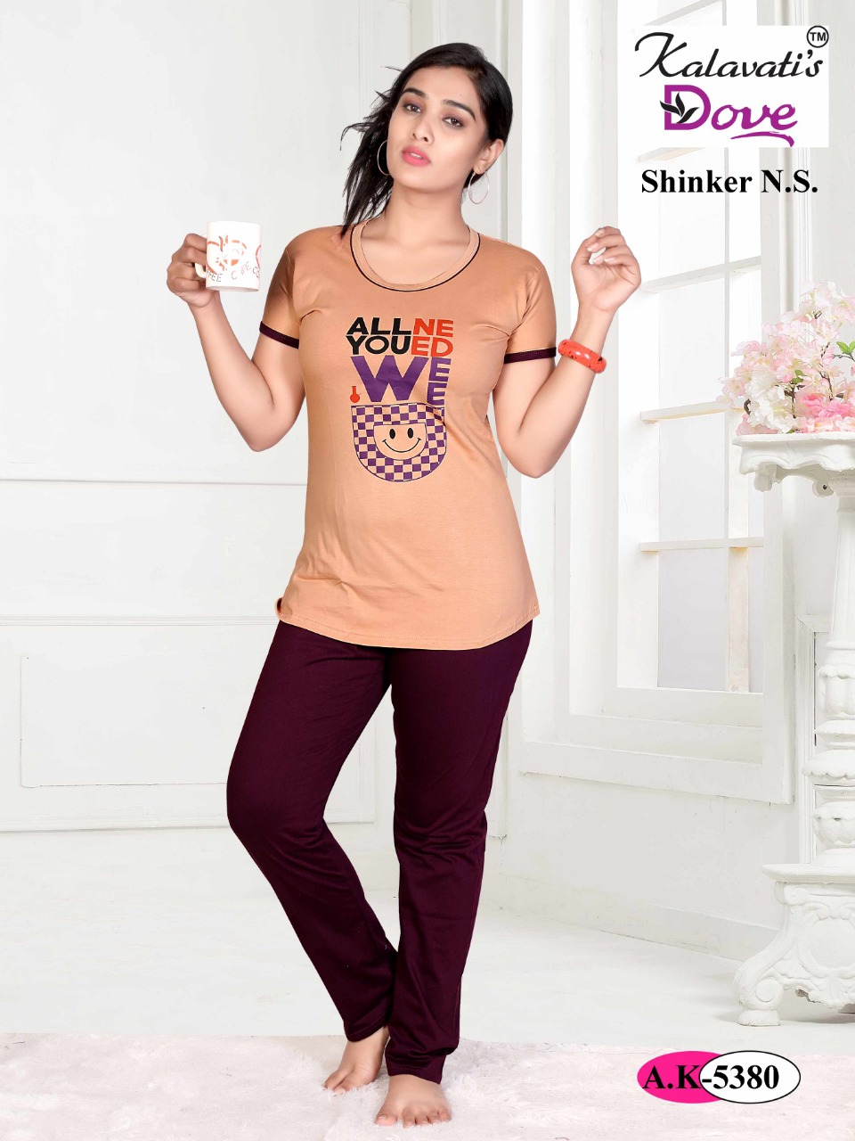 Dove-445 By Kalavatiâ€™s 5381 To 5386 Series Beautiful Colorful Stylish Fancy Casual Wear & Ready To Wear Heavy Cotton Hosiery Tops At Wholesale Price