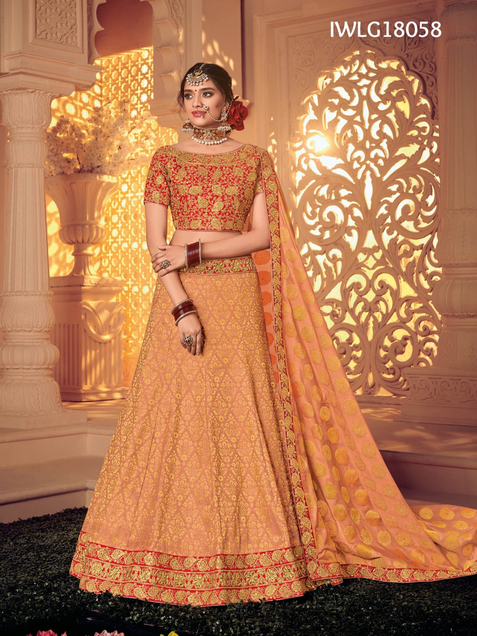 Dulhan By Fashid Wholesale 18054 To 18059 Series Indian Bridal Wear Collection Beautiful Stylish Fancy Colorful Wedding Wear & Occasional Wear Jacquard Embroidered Lehengas At Wholesale Price