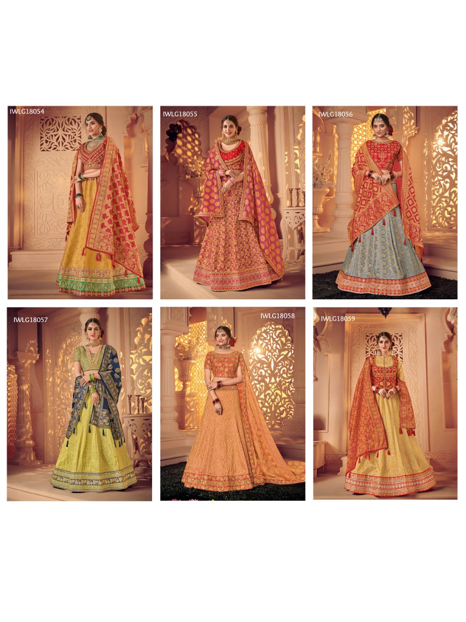 Dulhan By Fashid Wholesale 18054 To 18059 Series Indian Bridal Wear Collection Beautiful Stylish Fancy Colorful Wedding Wear & Occasional Wear Jacquard Embroidered Lehengas At Wholesale Price