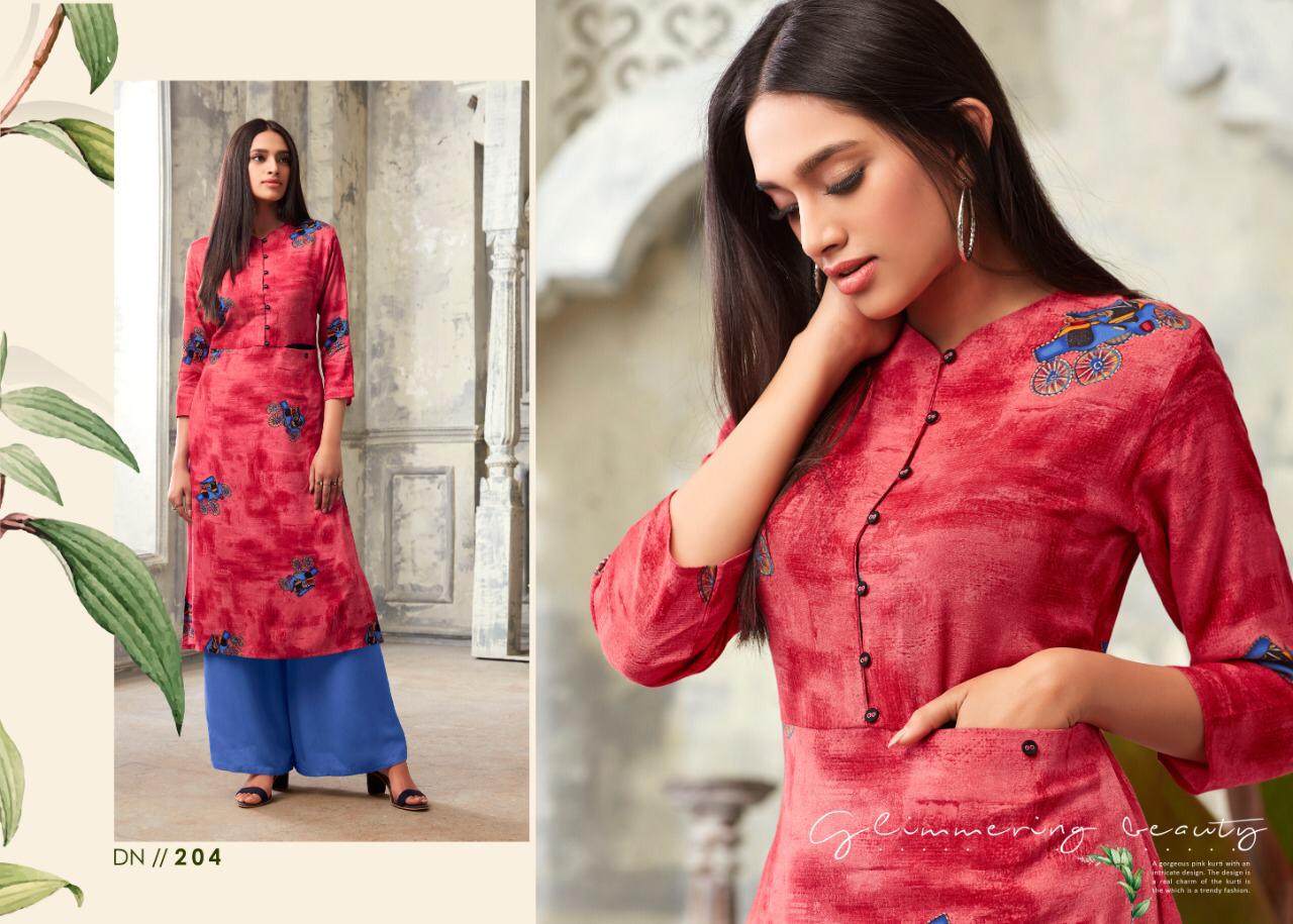 Dusk Vol-5 By Top-dot 201 To 208 Series Stylish Fancy Beautiful Colorful Casual Wear & Ethnic Wear Pure Rayon Printed Kurtis At Wholesale Price