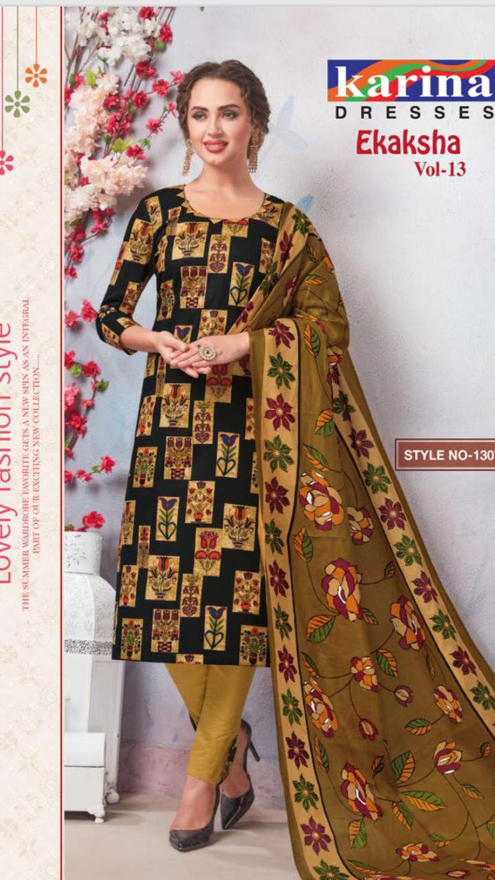 Ekaksha Vol-13 By Karina Dresses 1301 To 1312 Series Indian Traditional Wear Collection Beautiful Stylish Fancy Colorful Party Wear & Occasional Wear Cotton Printed Dress At Wholesale Price