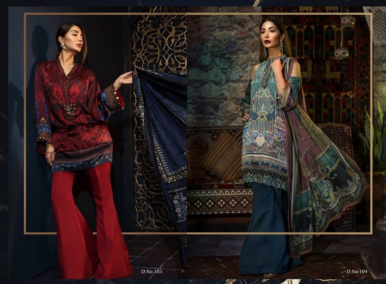 Eleena By Levisha 101 To 106 Series Beautiful Suits Stylish Fancy Colorful Party Wear & Ethnic Wear Crepe Silk Printed Pakistani Dresses At Wholesale Price