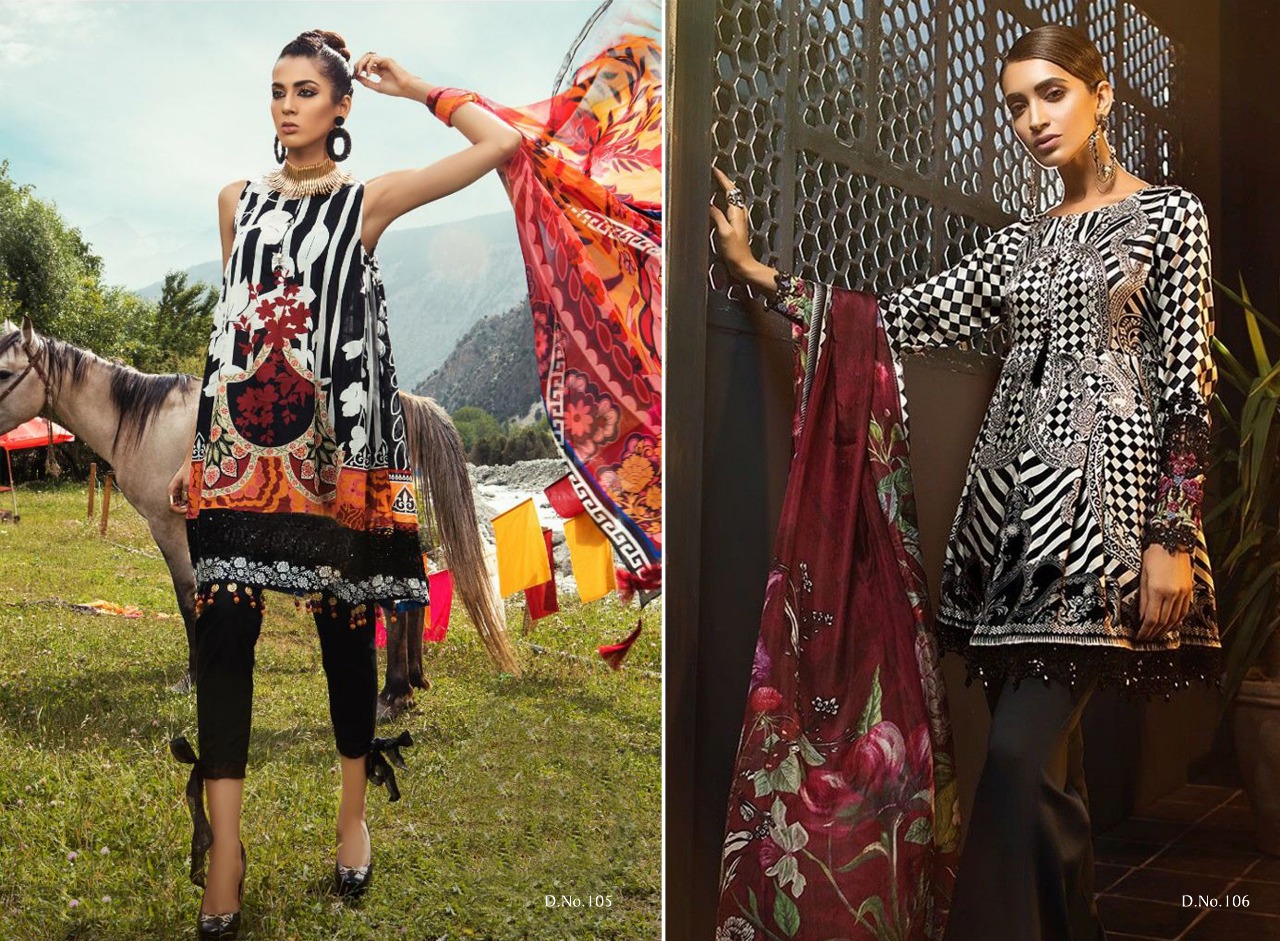 Eleena By Levisha 101 To 106 Series Beautiful Suits Stylish Fancy Colorful Party Wear & Ethnic Wear Crepe Silk Printed Pakistani Dresses At Wholesale Price