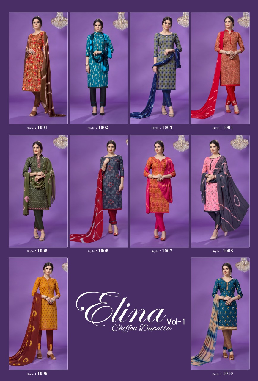 Elina Vol-1 By Bhagwan Cotton 1001 To 1010 Series Indian Traditional Wear Collection Beautiful Stylish Fancy Colorful Party Wear & Occasional Wear Cotton Printed Dress At Wholesale Price
