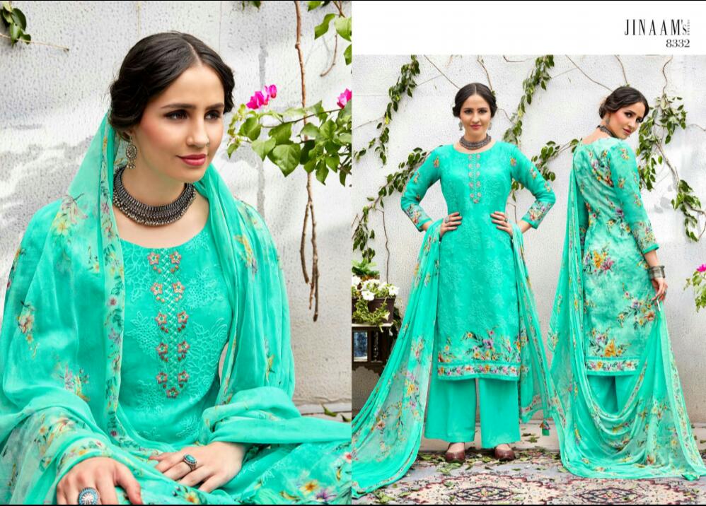 Elisia By Jinaam Dresses 8331 To 8339 Series Beautiful Suits Collection Beautiful Stylish Fancy Colorful Party Wear & Ethnic Wear Cotton Satin Printed Dresses At Wholesale Price