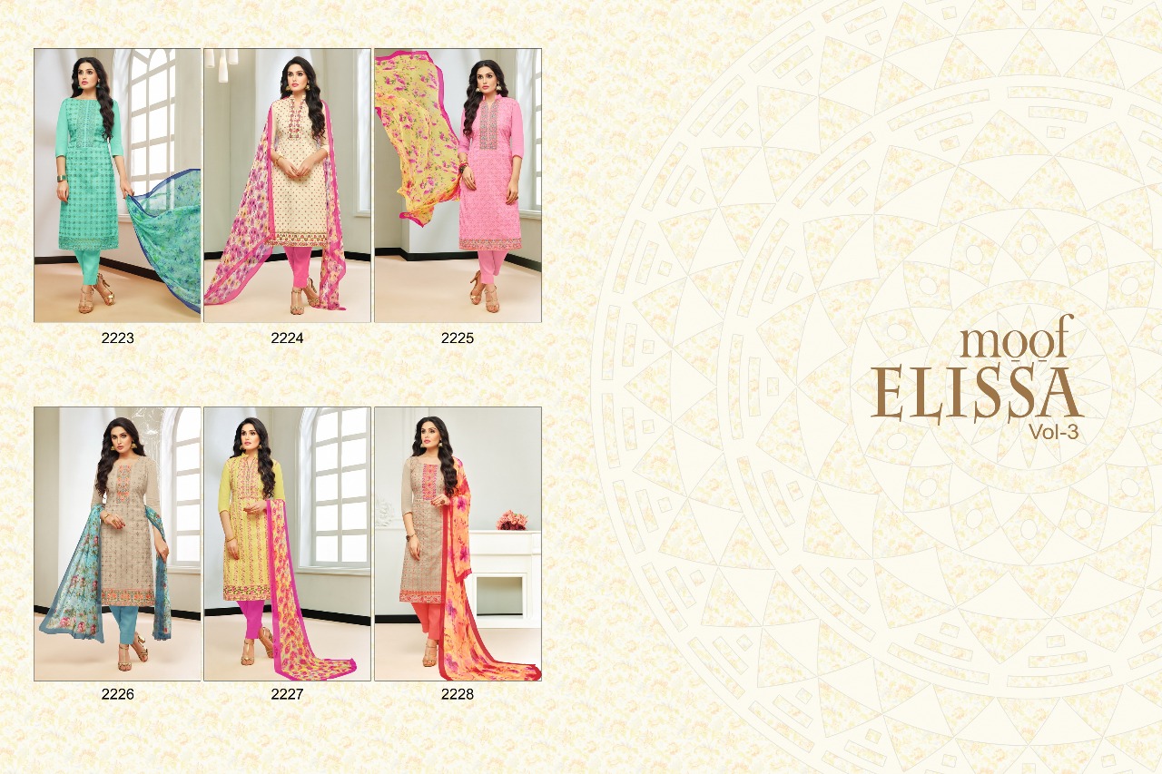 Elissa Vol-3 By Moof Fashion 2223 To 22298 Series Beautiful Suits Stylish Fancy Colorful Casual Wear & Ethnic Wear Heavy Modal Dresses At Wholesale Price
