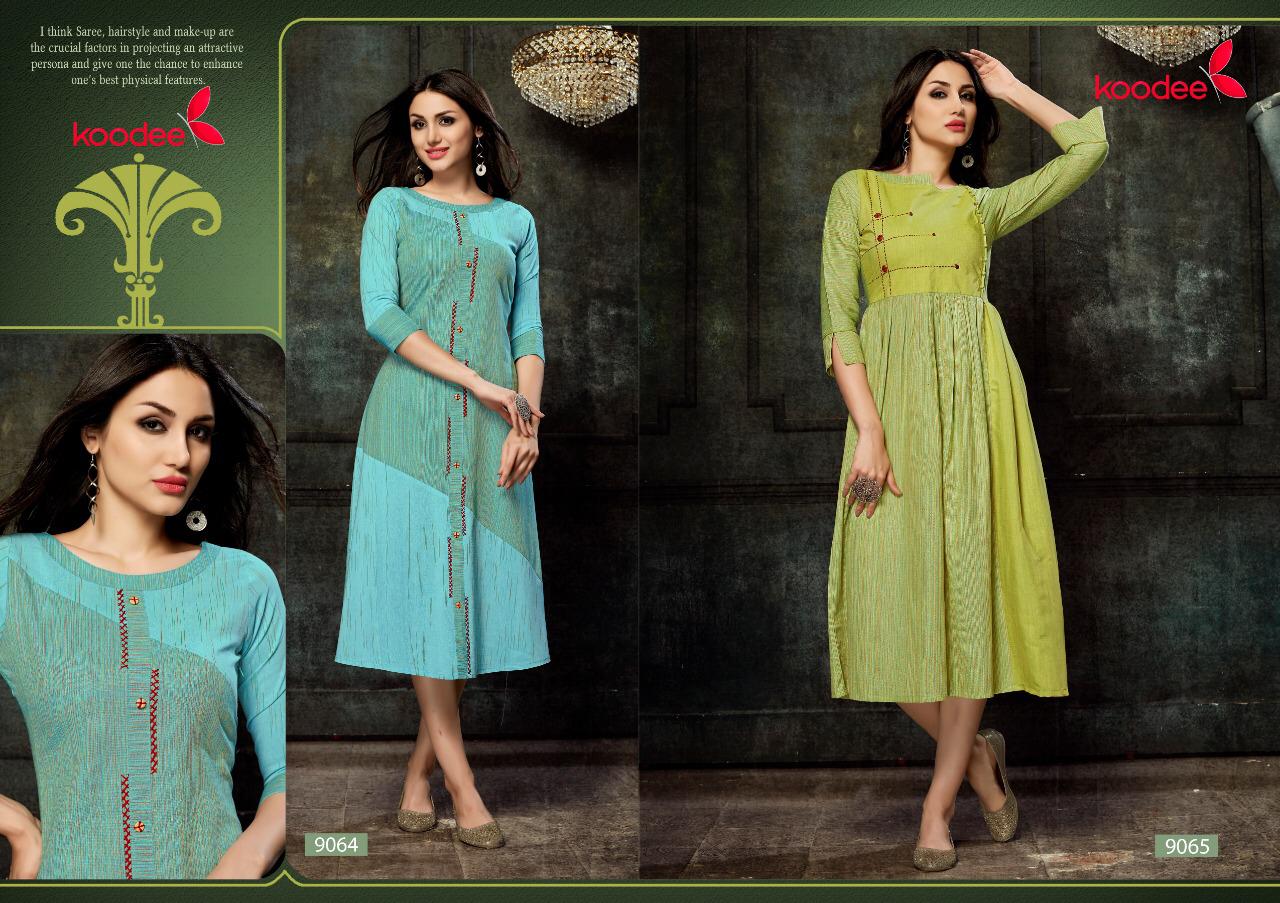Eliza By Bitu 9063 To 9068 Series Stylish Fancy Colorful Collection Casual Wear & Ethnic Wear Heavy Handloom Cotton With Strip Kurtis At Wholesale Price