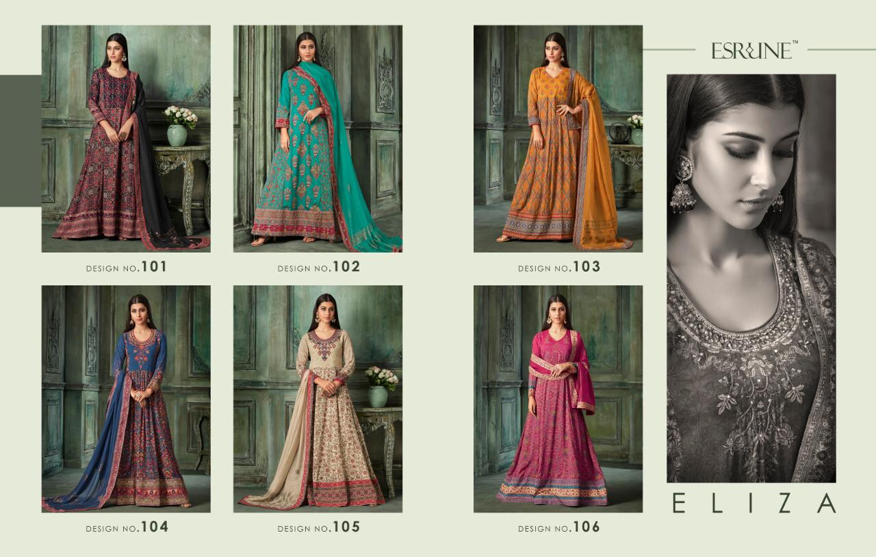 Eliza By Esrune 101 To 06 Series Designer Festive Collection Beautiful Stylish Colorful Fancy Party Wear & Occasional Wear Modal Silk Dresses At Wholesale Price1