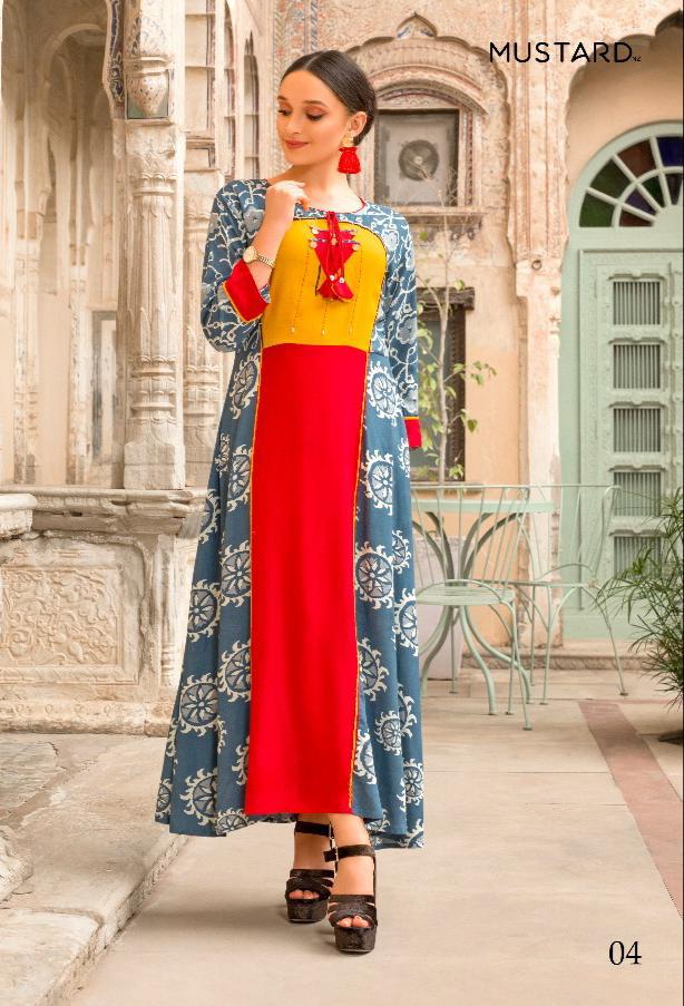 Enrich By Mustard 01 To 09 Series Beautiful Stylish Fancy Colorful Casual Wear & Ethnic Wear & Ready To Wear Rayon Printed Kurtis & Palazzos At Wholesale Price