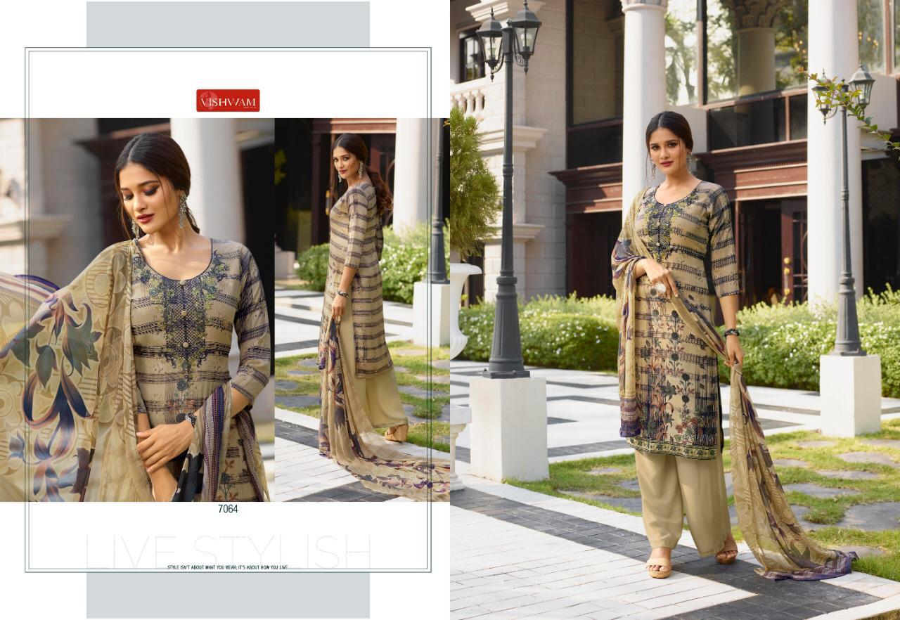 Espresso Vol-4 By Vishvam Fabrics 7054 To 7065 Series Pakistani Suits Beautiful Stylish Fancy Colorful Designer Party Wear & Ethnic Wear Premium Crepe Printed Dresses At Wholesale Price