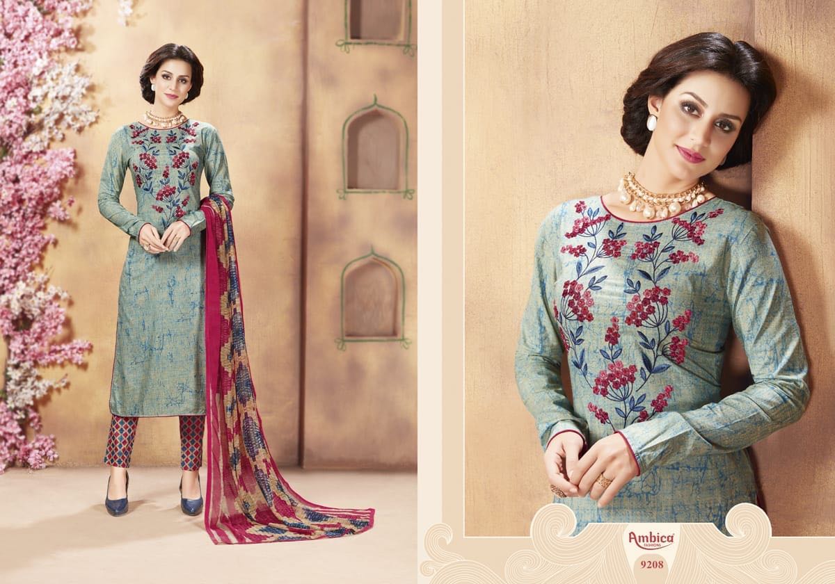 Essence By Ambica Fashions 9201 To 6210 Series Beautiful Stylish Fancy Colorful Casual Wear & Ethnic Wear Cambric Printed Dresses At Wholesale Price
