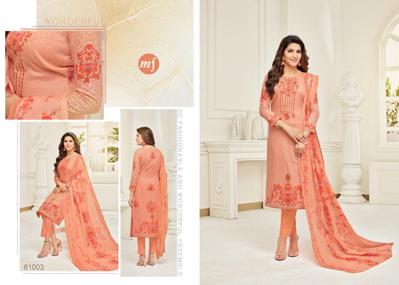 Essanza-19 By Mahaveer Fashion 61001 To 61010 Series Designer Suits Beautiful Stylish Fancy Colorful Party Wear & Occasional Wear Pure Cambric Cotton With Self Embroidery Dresses At Wholesale Price