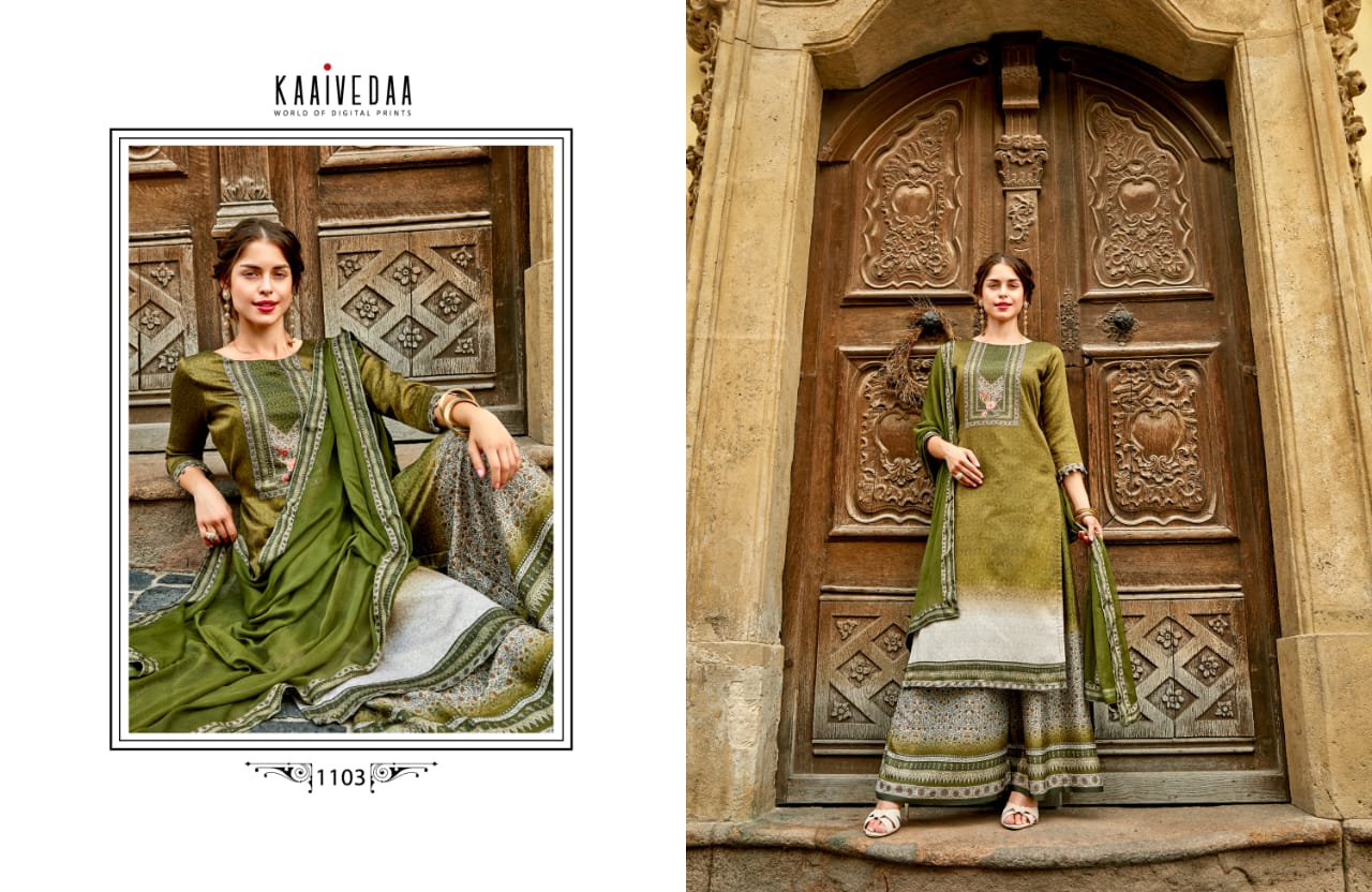 Eternal By Kaaivedda 1101 To 1108 Series Designer Festive Suits Collection Beautiful Stylish Fancy Colorful Party Wear & Occasional Wear Jam Satin With Sarvoski Work Dresses At Wholesale Price